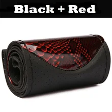  Crystal Style Auto Car Steering Wheel Cover Soft Genuine Leather Braid With Two Needles Thread 37 38 cm Size Auto Steering Wheel 