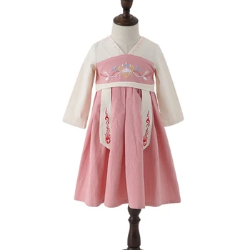

Girls clothes Cotton linen Hanfu skirt children Hanfu girls Tang suit improved little girl dress children clothing national wind