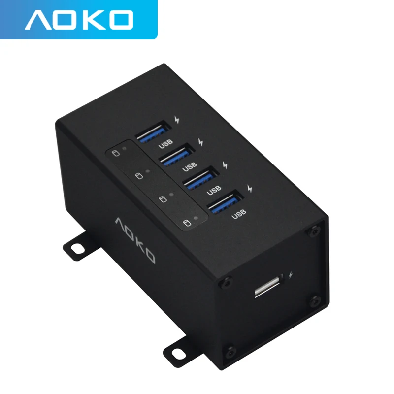 

AOKO USB3.0 HUB 4 port aluminum alloy material 4 USB extension 1 USB quick charging ports
