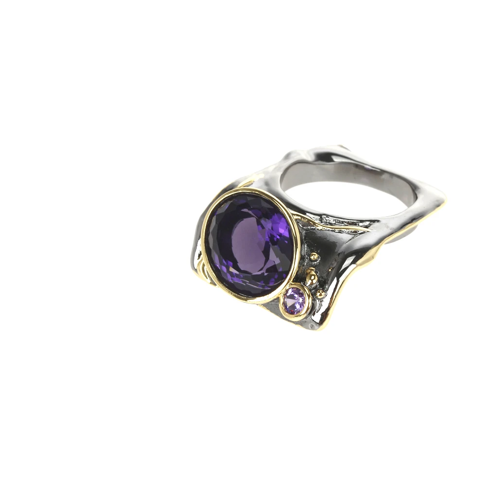 Goedkoop Dreamcarnival 1989 Unieke Trendy Ring Voor Vrouwen Rechtop Flap Ontwerp Grote Paarse Kleur Zirkoon Party Verschillende Dragen Look WA11775