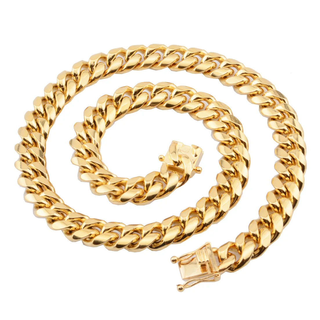 Кубинские звенья цепи мужские ожерелья pride 12 мм 14 мм 16 мм 18 мм из нержавеющей стали большие длинные золотые короткое ожерелье мужские аксессуары
