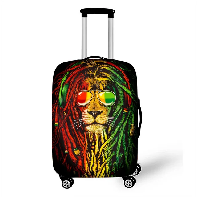 Cool Suitcase Luggage Cover Animal Elastic Baggage Dust Protection Trunk Case Cover For 18-32Inch Trolley Travel Accessories