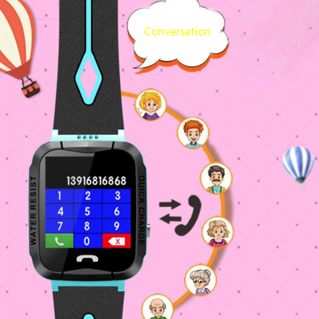 

Kids Smart Watch Waterproof GPS Camera Flashlight SOS Call Location Touch Screen Anti-Lost Tracker Intelligent Watch