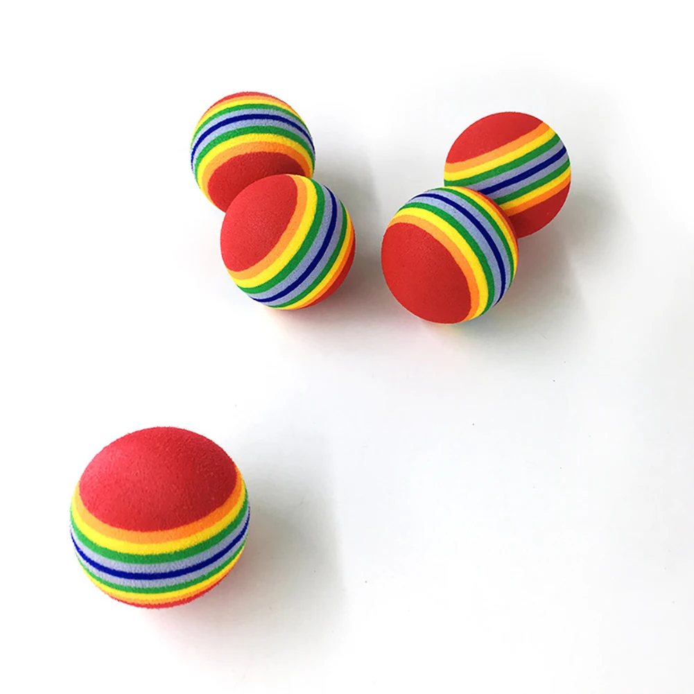 Funny Pet Dog Puppy Cat Rainbow Striped Chewing Interactive Ball Teething Toy 2020