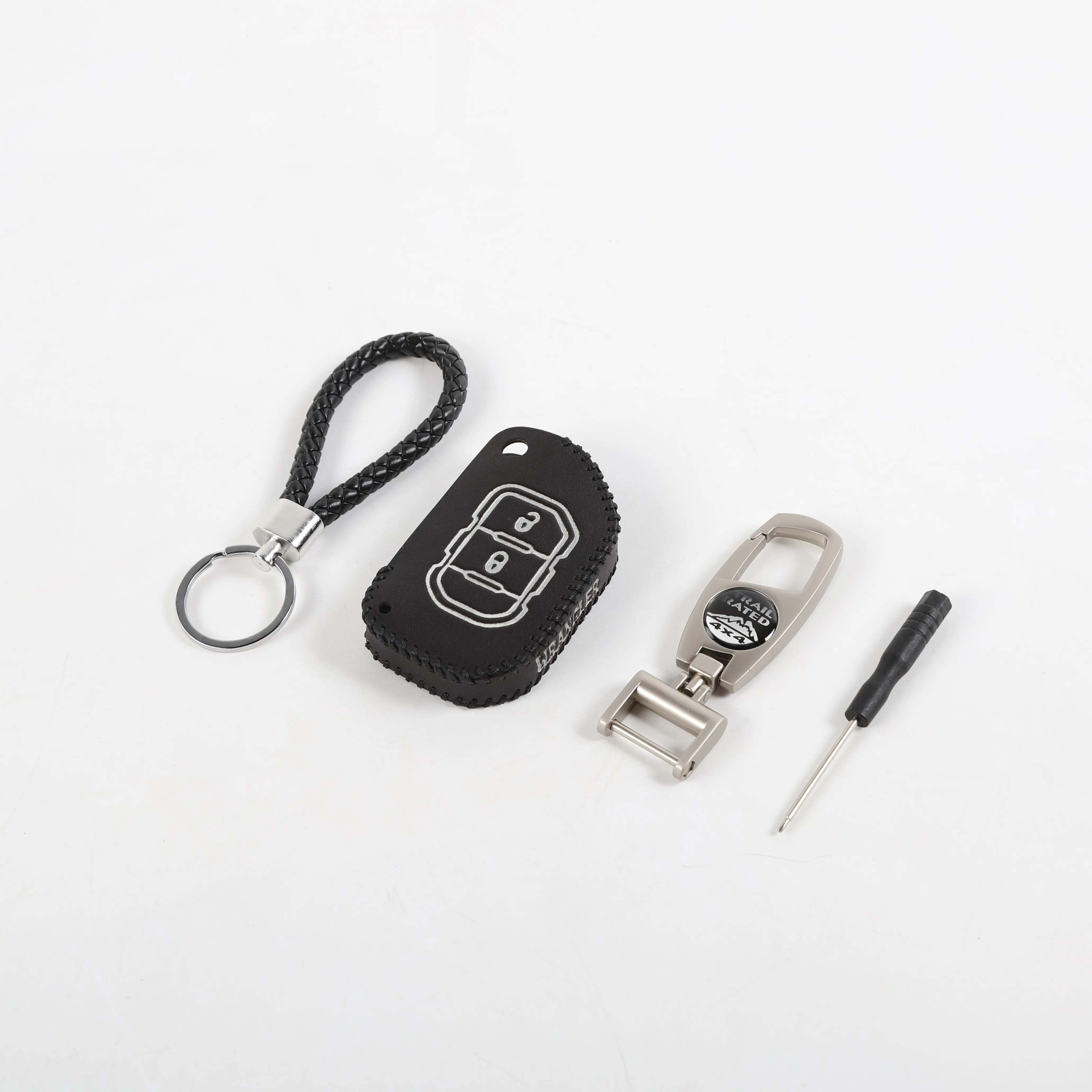BAWA чехол для ключей Jeep Wrangler JL кожаный защитный чехол для ключей Органайзер сумка держатель для ключей для Jeep Wrangler jl аксессуары - Название цвета: E
