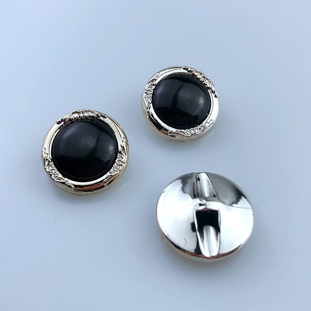 25mm 5PCS/10PCS Big Overcoat Sweater Plating Buttons  With Pearl Stone  DIY Apparel Sewing Accessories