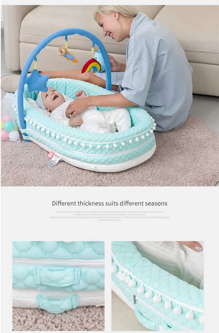 Переносная Съемная кроватка для новорожденных, кровать для путешествий, кровать-гнездо, хлопковая кроватка для путешествий, колыбель для детей, младенцев