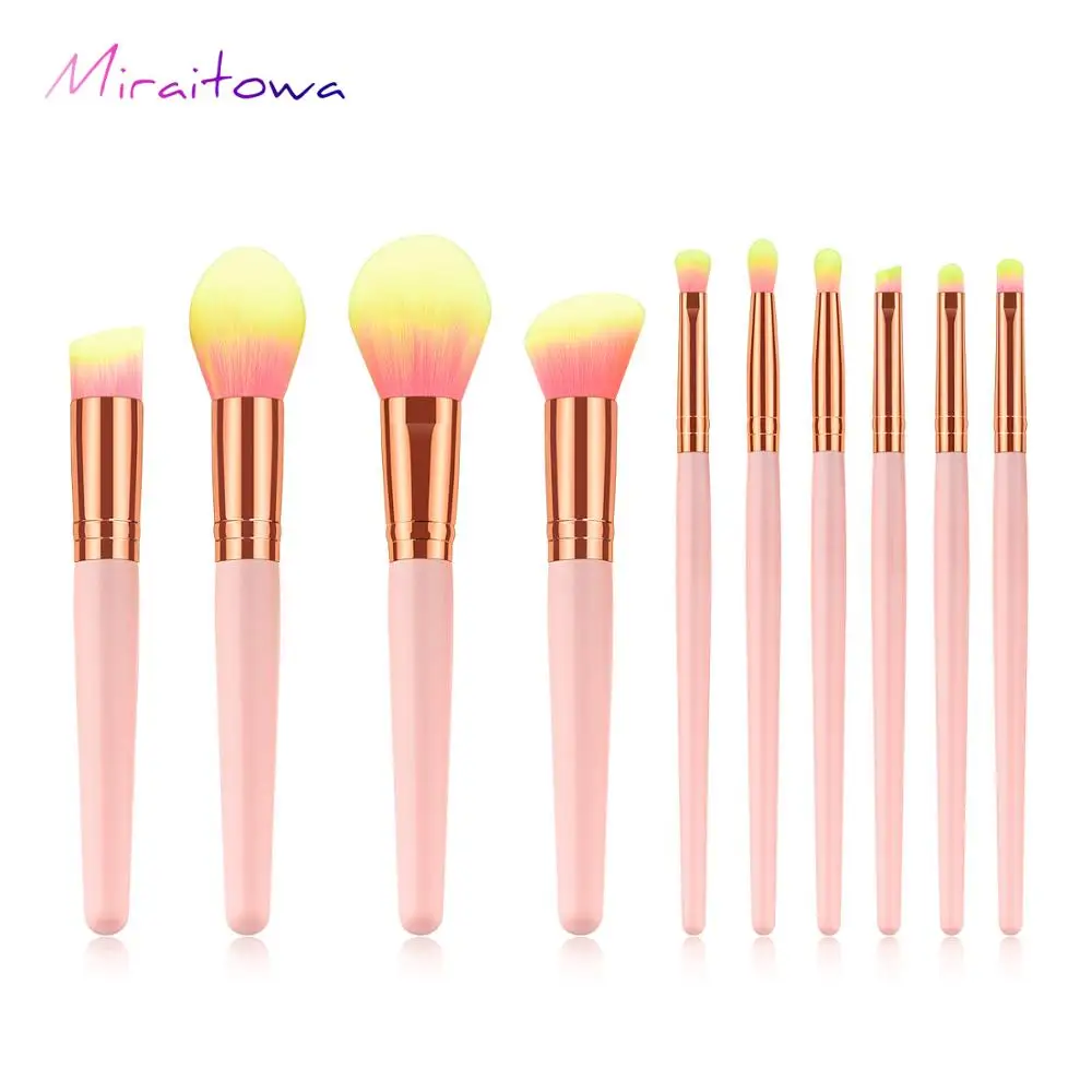 

10 Pcs Makeup Brushes Set Eye Shadow Blending Eyeliner Eyebrow Brushes For Makeup New Popular Facial Makeup Brushes