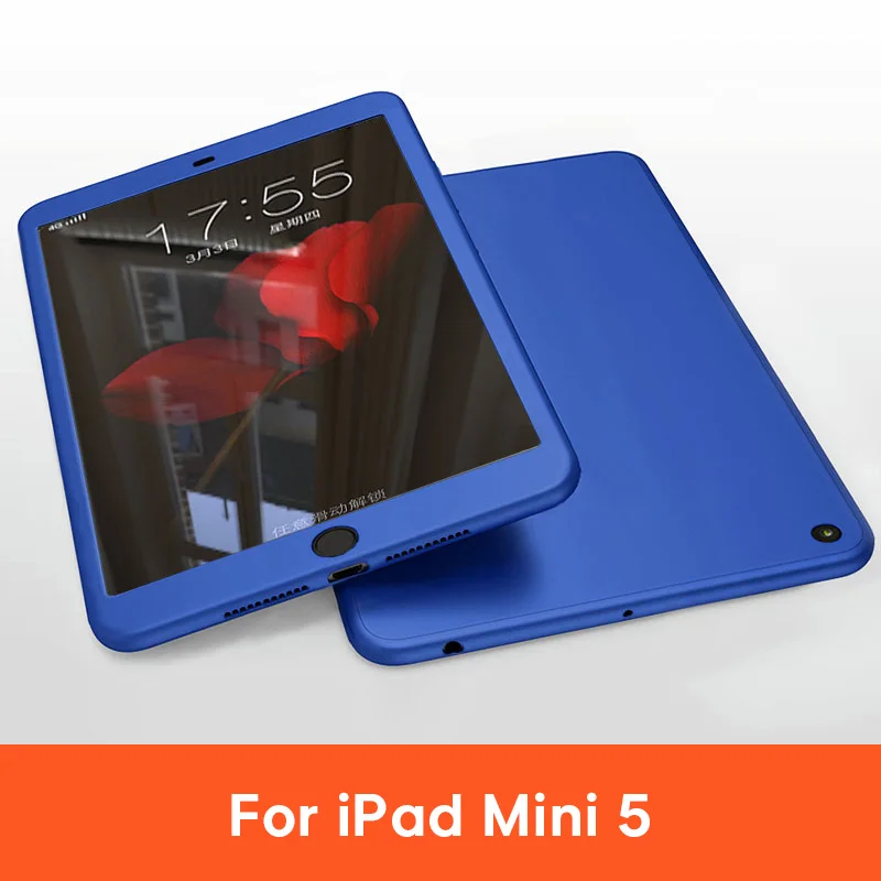 New iPad mini 5 NV Силиконовые 360 Полное покрытие чехол для iPad 10,2 9,7 чехол для iPad mini, 4, 5, Чехол для iPad Pro 10,5 Air 1 2 3 с Стекло - Цвет: New iPad mini 5 NV