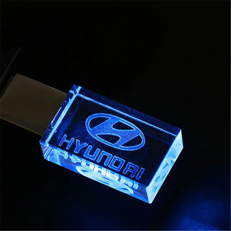 Современный Автомобильный знак логотипы кристалл+ металл USB флэш-накопитель Флешка 4 ГБ 8 ГБ 16 ГБ 32 ГБ 64 Гб 128 Гб внешний накопитель карта памяти u диск - Цвет: blue