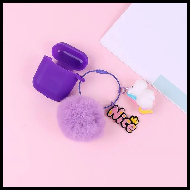 Новинка 2019 милые брелки Airpods с подвеской в виде шерстяного шара автомобильные для