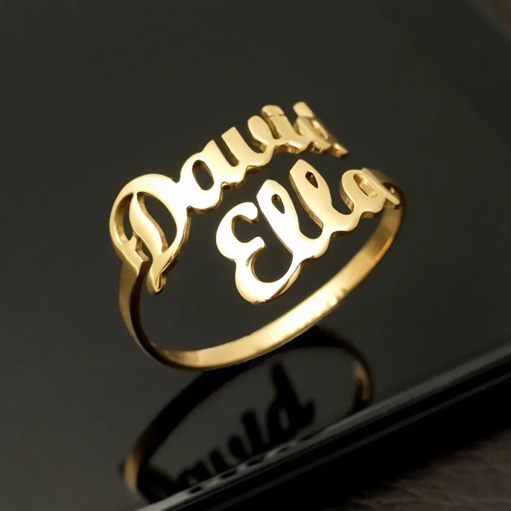 

Personalized Name Ring Anniversary Jewelry Adjustable Size Ring Wedding Rings Christmas Gift For Her