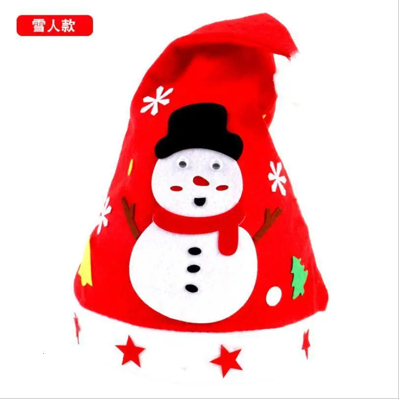Diy Hat Non-woven Fabrics Children Christmas Hat Kindergarten Manual Material Science Package No Weaving Hats