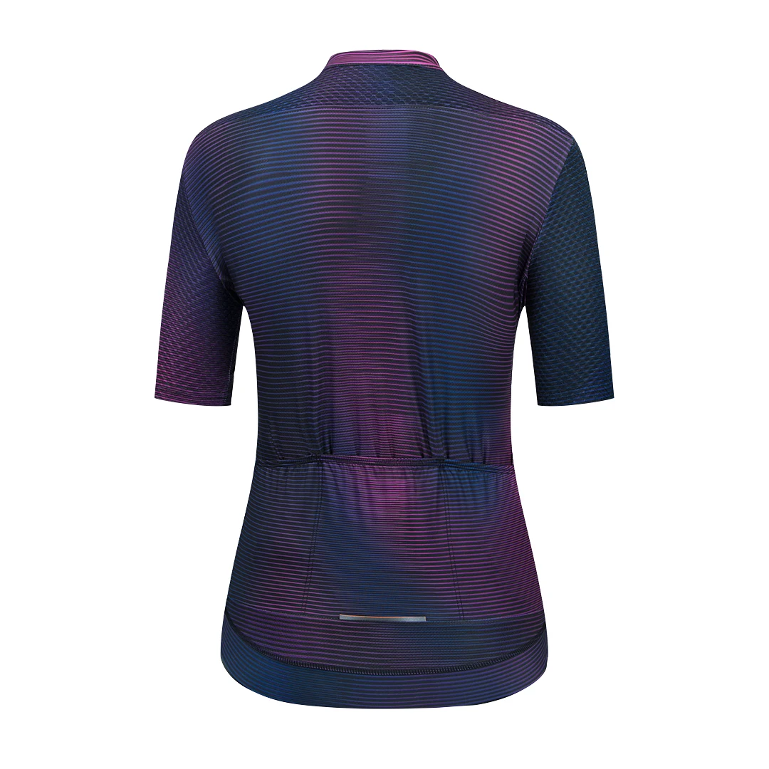 YKYWBIKE Women Cycling Short Sleeve Cycling Jersey Seamless Process Flyweight Pro Fit Dazzling Purple Color 2