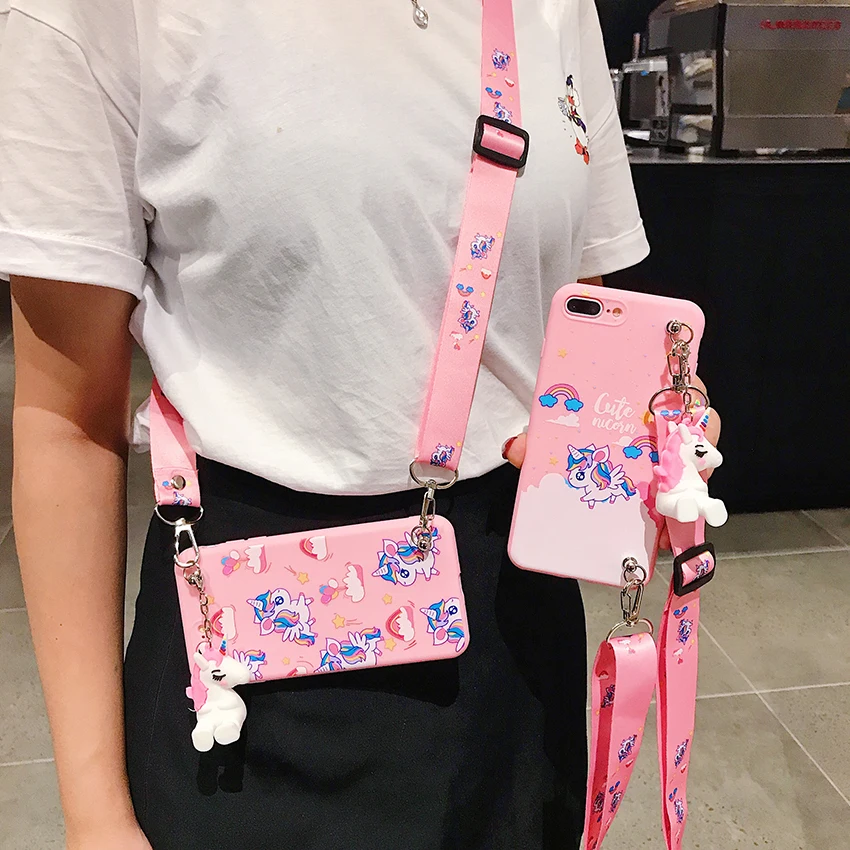 Unicorn Phone Case With Strap Rope