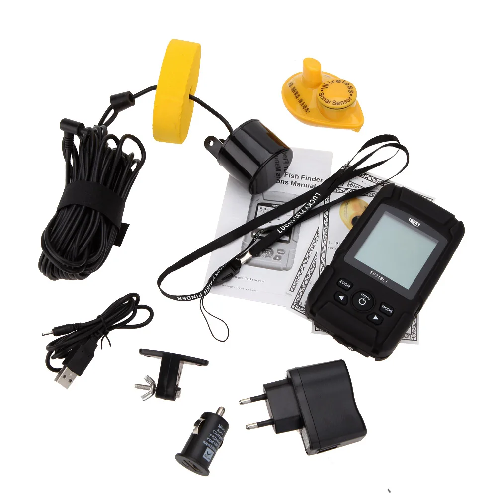 

Water Resistant Fish Finder Portable LCD Fishing Camera Wireless Depth 100M Sonar Fish Finder Sensor Sounder Alarm