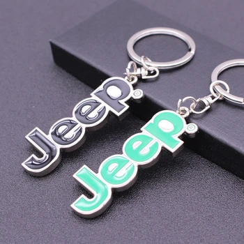 

High quality metal alloy long chain key ring for jeep car badge fashion gift keychain pendant auto accessories