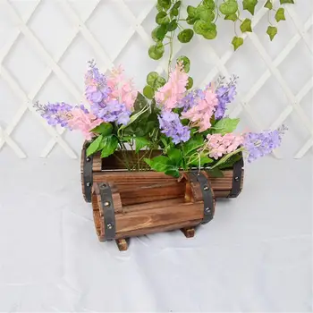 

2PCS Wooden Flower Pot Decorating Wedding Solid Outdoor Carbonized Antiseptic Flower Box Balcony Planting Succulent Pot