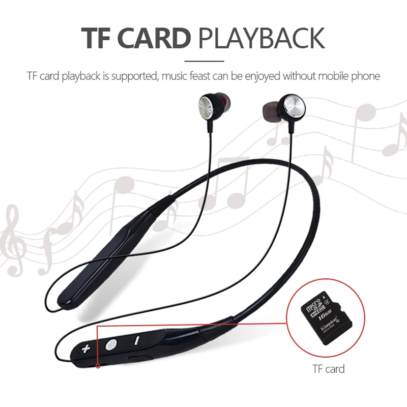 Беспроводные Bluetooth наушники, качество звука, HD микрофон, поддержка TF карт, воспроизведение спортивной музыки, вызов