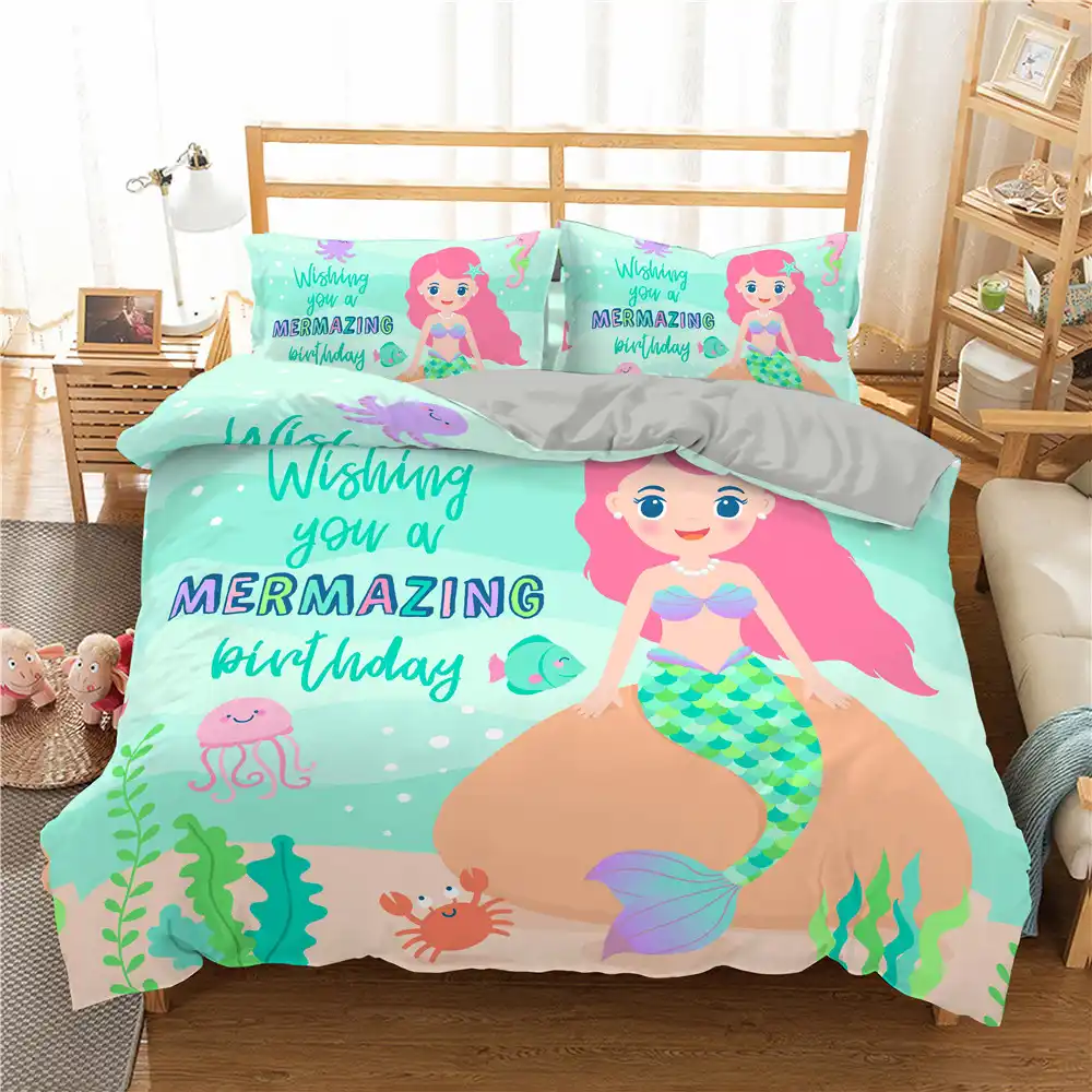 unicorn mermaid bedding