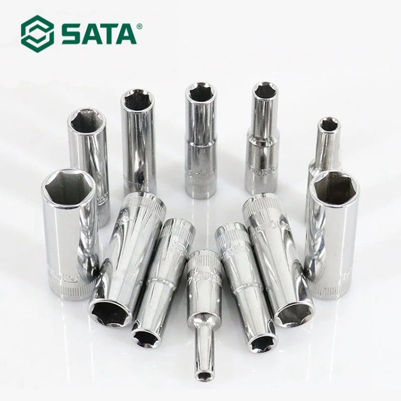 

SATA 1/4" Drive 6 Piont SAE Deep Sockets 6.3MM Imperial Socket Wrench Long Hex Socket Head 11201-11209