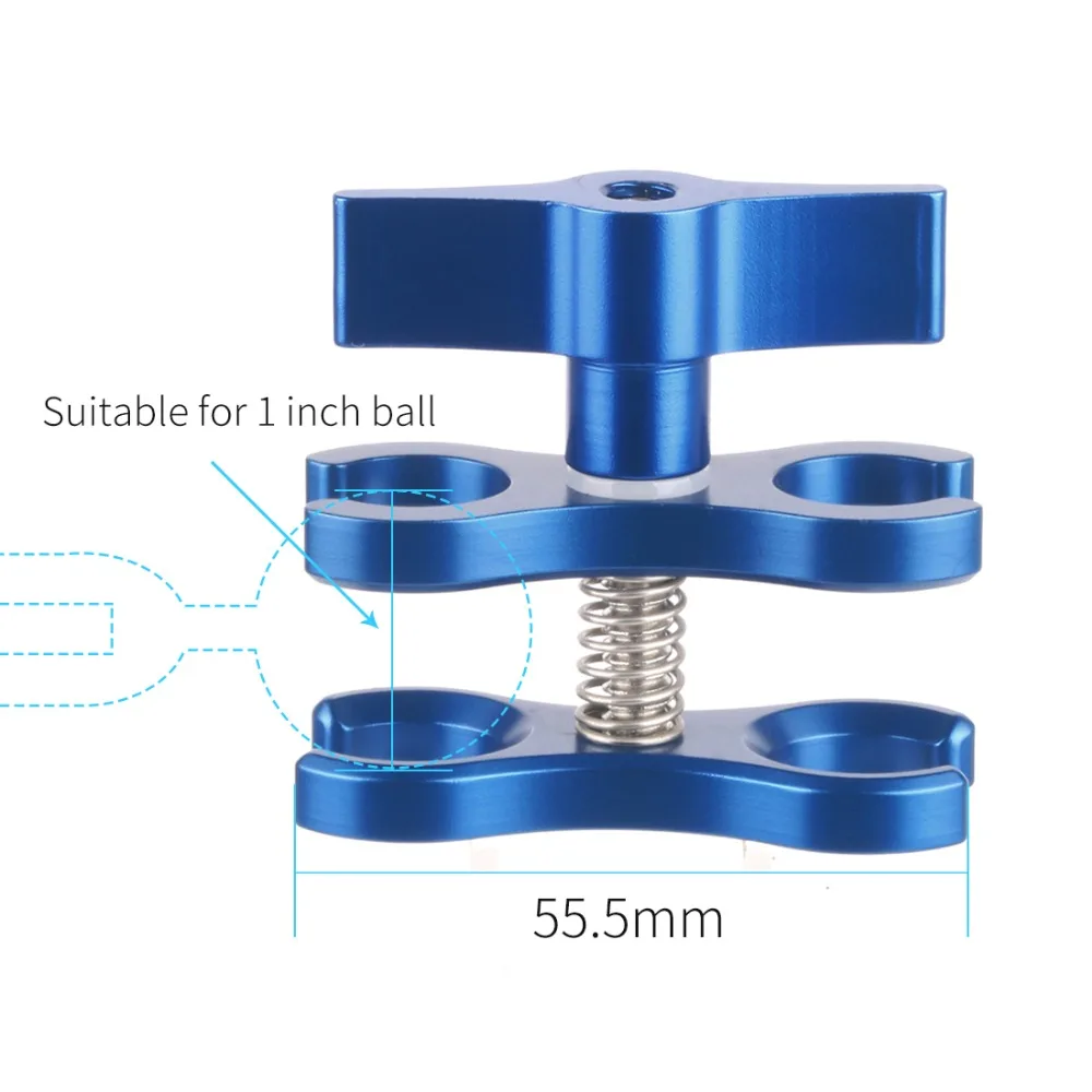 XT-XINTE адаптер для дайвинга с зажимом-бабочкой 1 дюймов с шаровой головкой крепление для камеры GoPro 7 6 5 SLR с 2/3 открытыми отверстиями