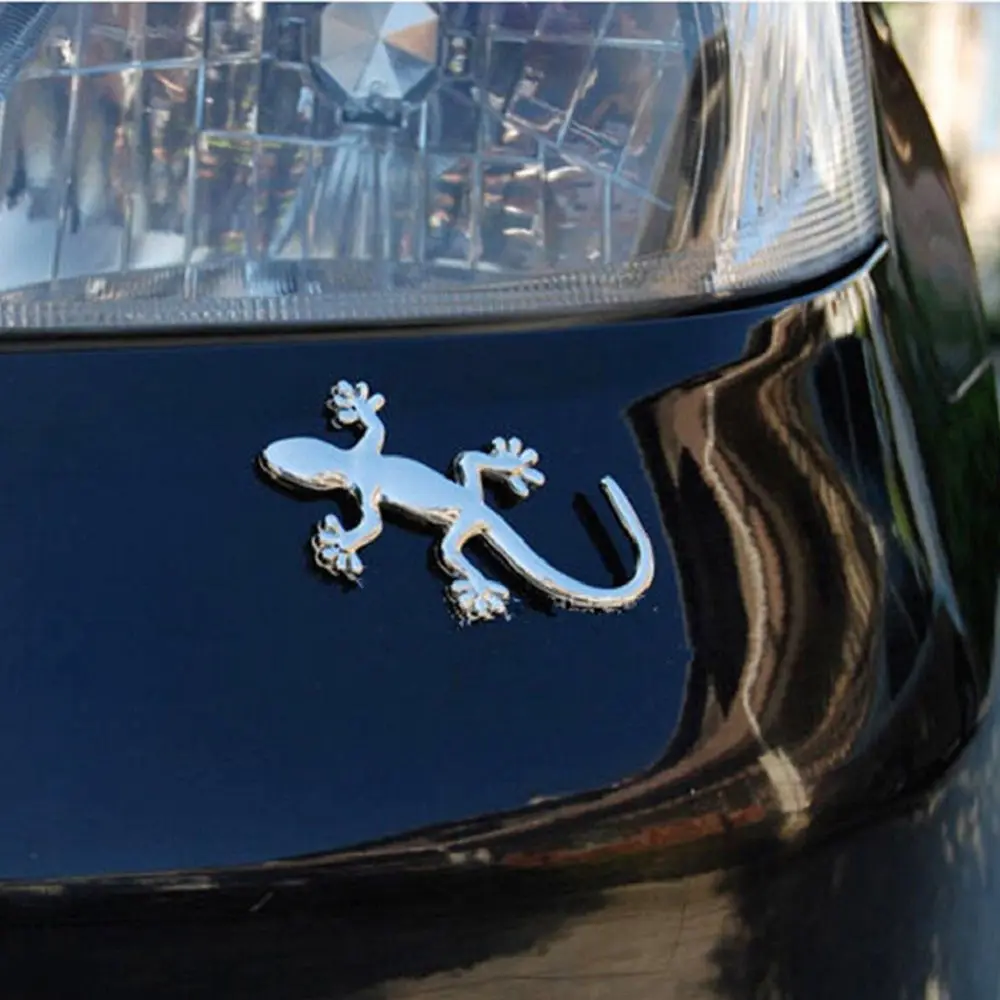 

1pc 3D Chrome Gecko Shape Lizard Badge Emblem Car Vehicle SUV Trunk Tuning Creative Sticker Decal Exterior Accessories Universal
