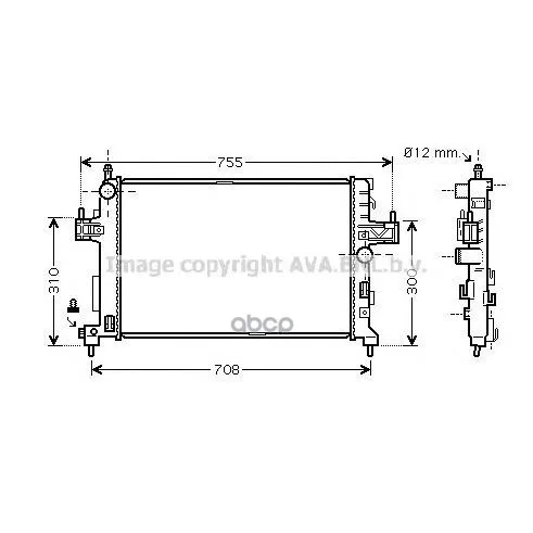 Радиатор Opel Corsa C 1.3d M/T 03- Ava Ola2380 Ava арт. OLA2380