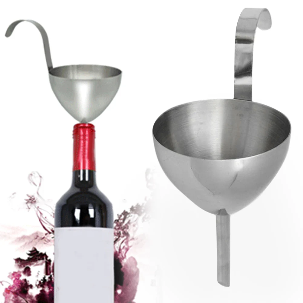 1 шт. нержавеющая сталь серебро Decanting винный фильтр пищевой наполнитель сито для приготовления пищи масло Воронка кухонный инструмент вина Воронка прочный