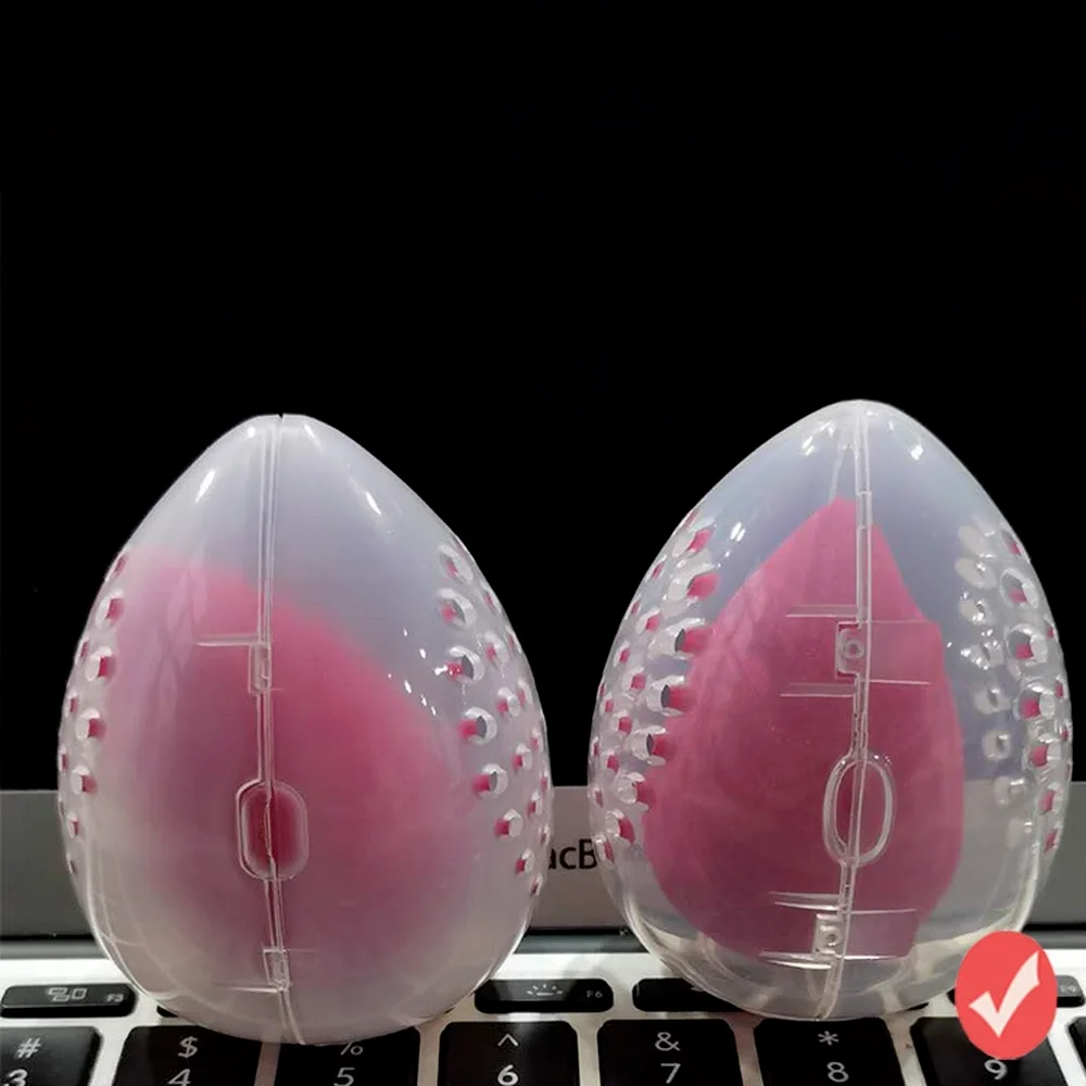 Cosmetics Sponge Holder Makeup Bag Plastic Protable Waterproof Storage Sponge Egg Shape Box Women's Cosmetics Accessories