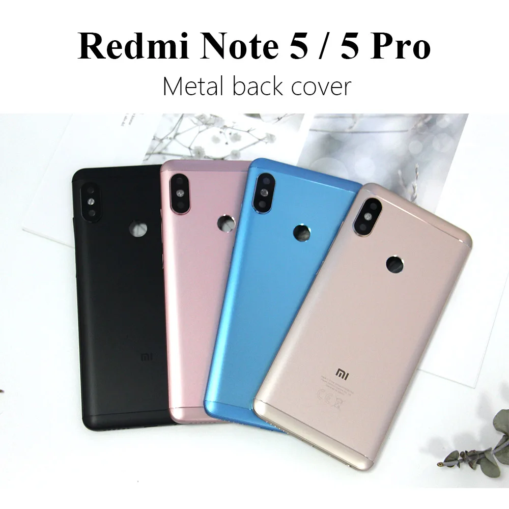 E-family Housing For Xiaomi Redmi Note 5 Pro Note5 Metal Battery Back Cover Replacement Parts Case With Lens Buttons& tools