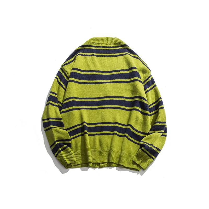 Темный значок кардиган свитер мужской полосатый большой вязаная одежда в стиле ретро мужской свитер хип-хоп свитера уличная одежда