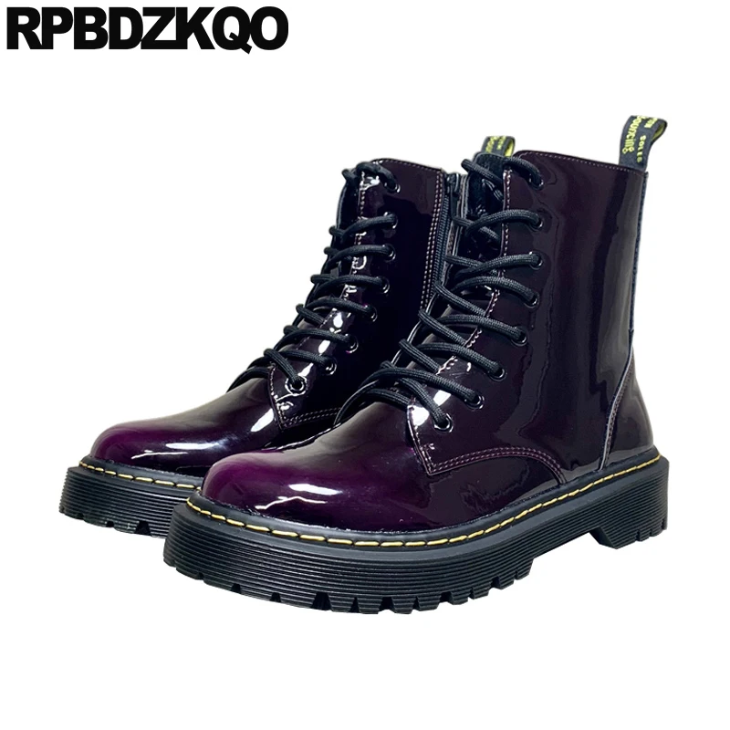 purple patent leather boots