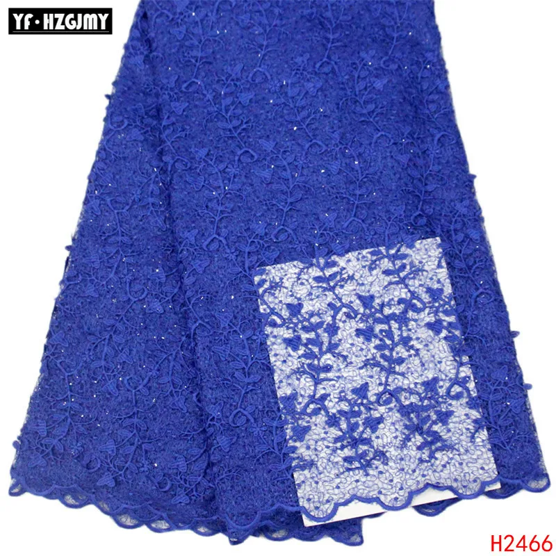 

YF HZGJMY African Lace Fabric Blue High Quality French Lace Fabrics Embroidered Nigerian Lace Fabrics Wedding/Party Dress A2466