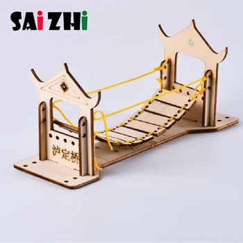 

Saizhi Bridge Wood Construction Model Kits Infant Kids Fun Wooden Building Blocks Toy Set Science Project Assembled Toys