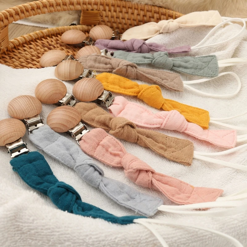 Baby Pacifier Clip Chain Cotton Country Style Pacifier Holder Dummy Clips Handmade Baby Gift pacifier clip pacifier chain pacifier accessories teether clip