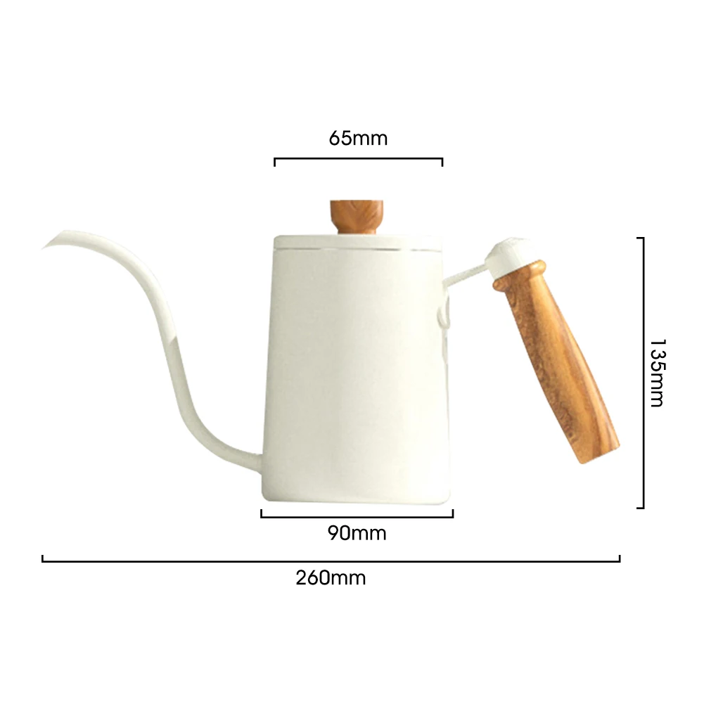 Cafetieră manuală de 600 ml cu mâner din lemn, oțel inoxidabil, gură lungă, cafetieră manuală cu picurare, aparat de bucătărie, consumabile_voghion.com