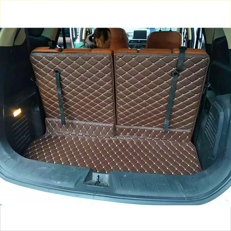 lsrtw2017 for renault espace luxury fiber leather car trunk mat 2015 2016 2017 2018 2019 2020 rug carpet boot luggage |