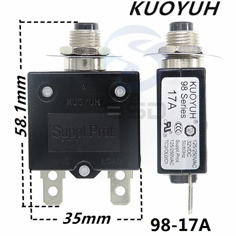 

Circuit Breakers KUOYUH 98 Series 17A Overcurrent Protector Overload Switch