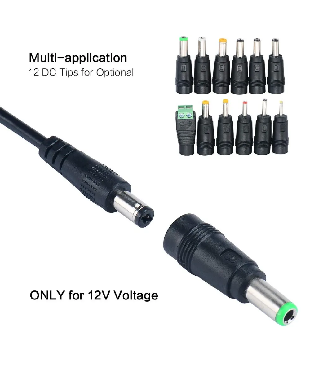 12 V 5A AC DC адаптер 60W Регулируемый блок питания с 12 шт Сменная вставка разъемы UL перечисленные(только для устройства 12 Вольт