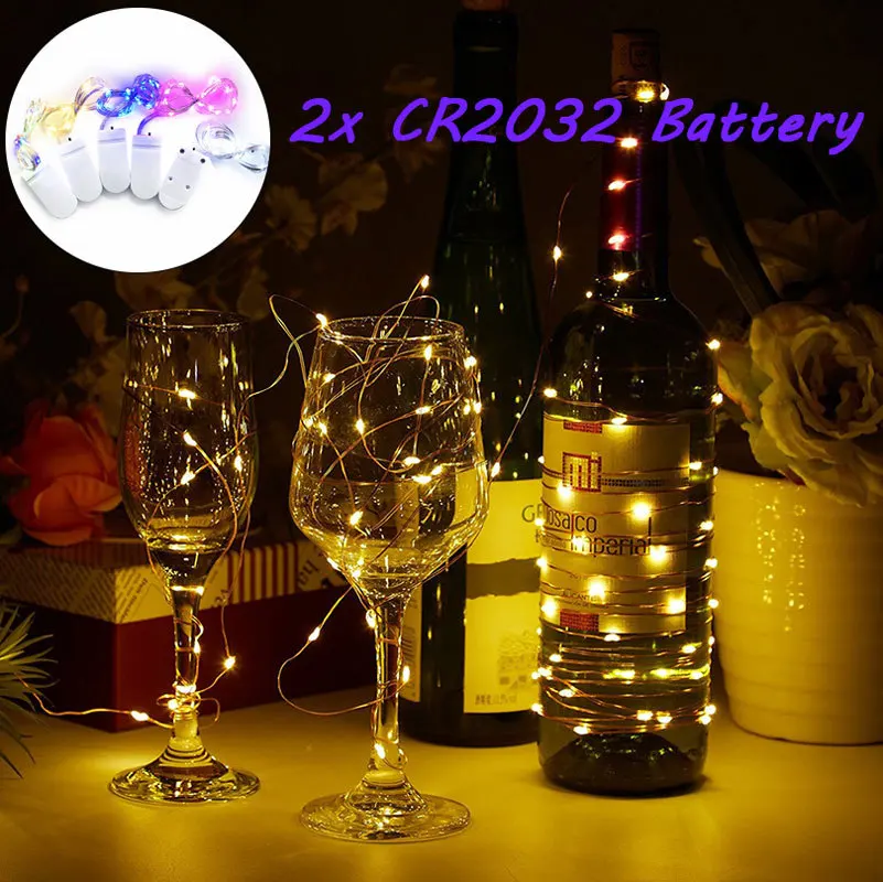 

3m 30 Led Garland CR2032 Button Battery Copper Wire Light String Valentine's Day Decoration Lights for Christmas Party Wedding
