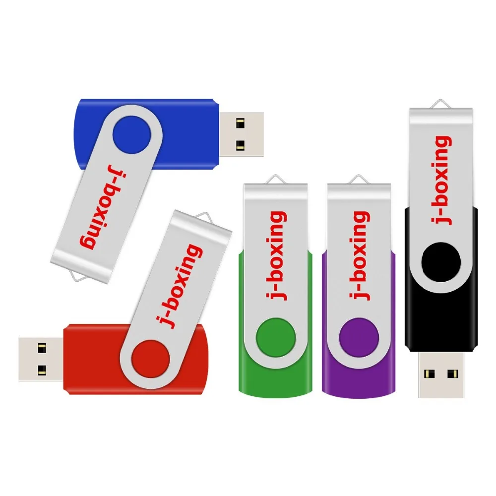 J-бокс USB флеш-накопитель металлический usb-накопитель 16 Гб оперативной памяти, 32 Гб встроенной памяти, поворотный флеш-накопитель флэш-накопители 1 Гб 2 Гб 4 ГБ 8 ГБ разные цвета для подарка ПК Mac 5 шт./упак