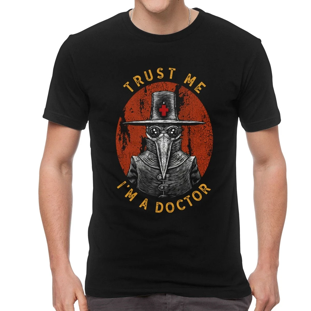 Humor Trust Me Im A Doctor T Shirt Men Cotton Funny Harajuku T-shirt Short Sleeves Halloween Plague Tees Streetwear Tops |