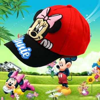 

Cartoon Kids Baseball Hat Cute Mouse Mickey Baseball Hat With Ice Princess Baby Travel Hats for Boy And Girl Children Hats