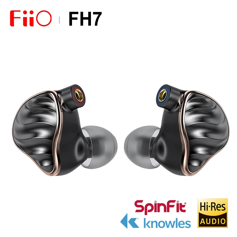 Online FIIO FH7 nuevo emblemático 5 controladores híbridos (4 knows BA + 13,6mm dinámico) auriculares IEM de AUDIO de alta fidelidad con Cable desmontable MMCX