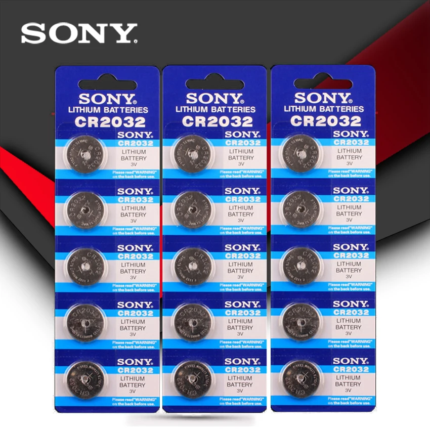 SONY-pilas de botón cr2032 originales, 3V, batería de litio para reloj, calculadora de Control remoto, 15 unids/lote
