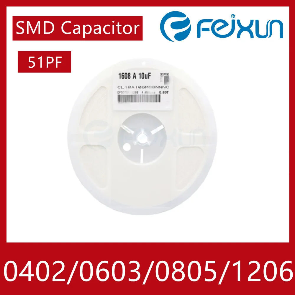 Керамический конденсатор 51PF SMD 0402 0603 0805 точность ± 1206 COG 50 в поверхностный монтаж |