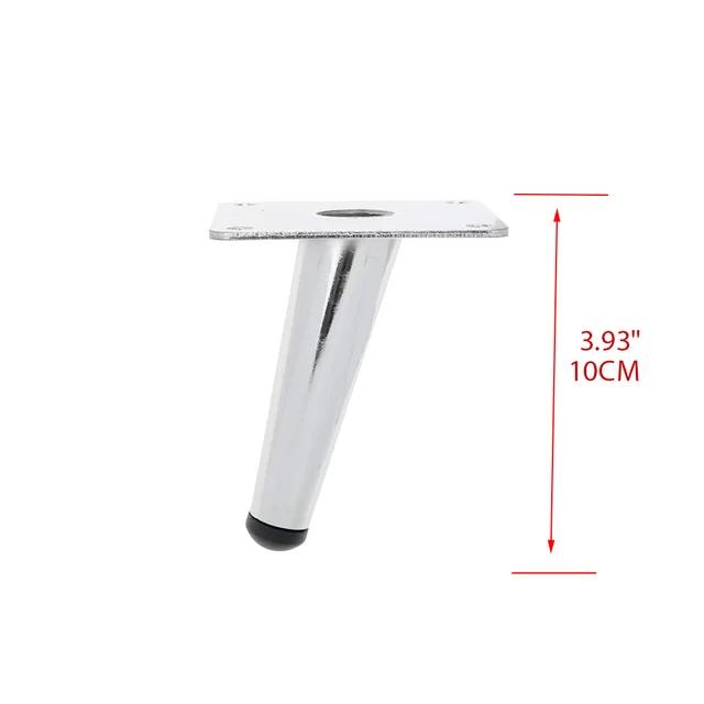 4Pcs Furniture table legs Silver Gold Metal Tapered Sofa Cupboard Cabinet Leg Feet 10/15//20/25/30 With Mounting Screws Tilt foot 10cm