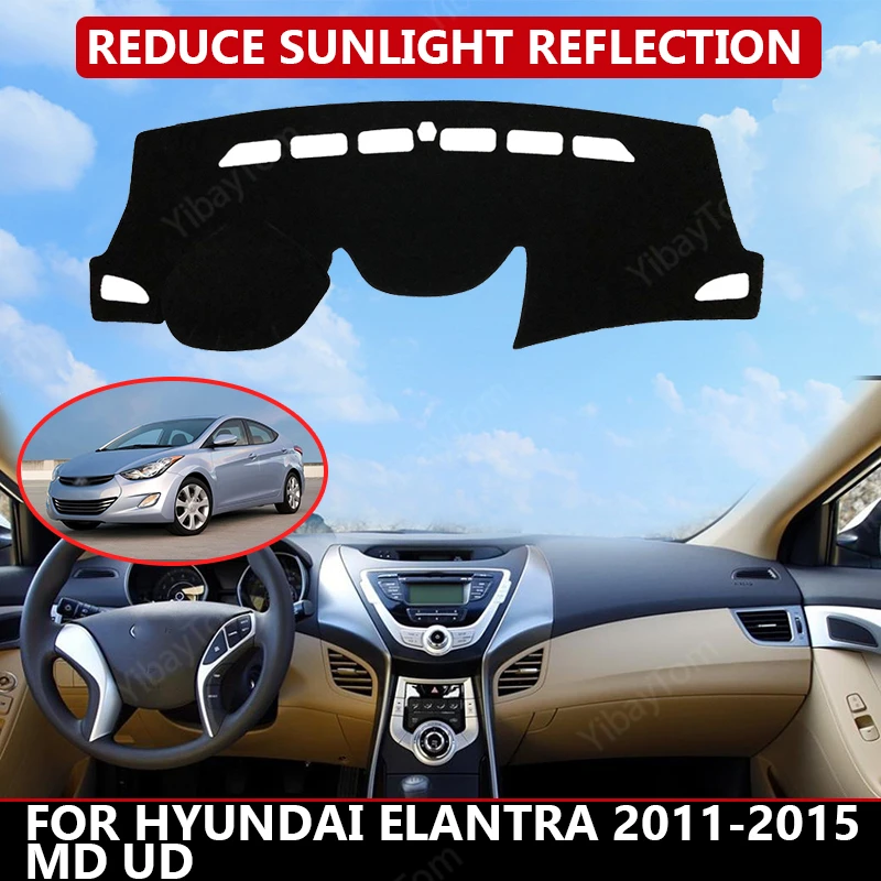 

Чехол для приборной панели автомобиля Hyundai Elantra 2011-2015 MD UD, защитный коврик от солнца, коврик для приборной панели, коврик для автомобиля