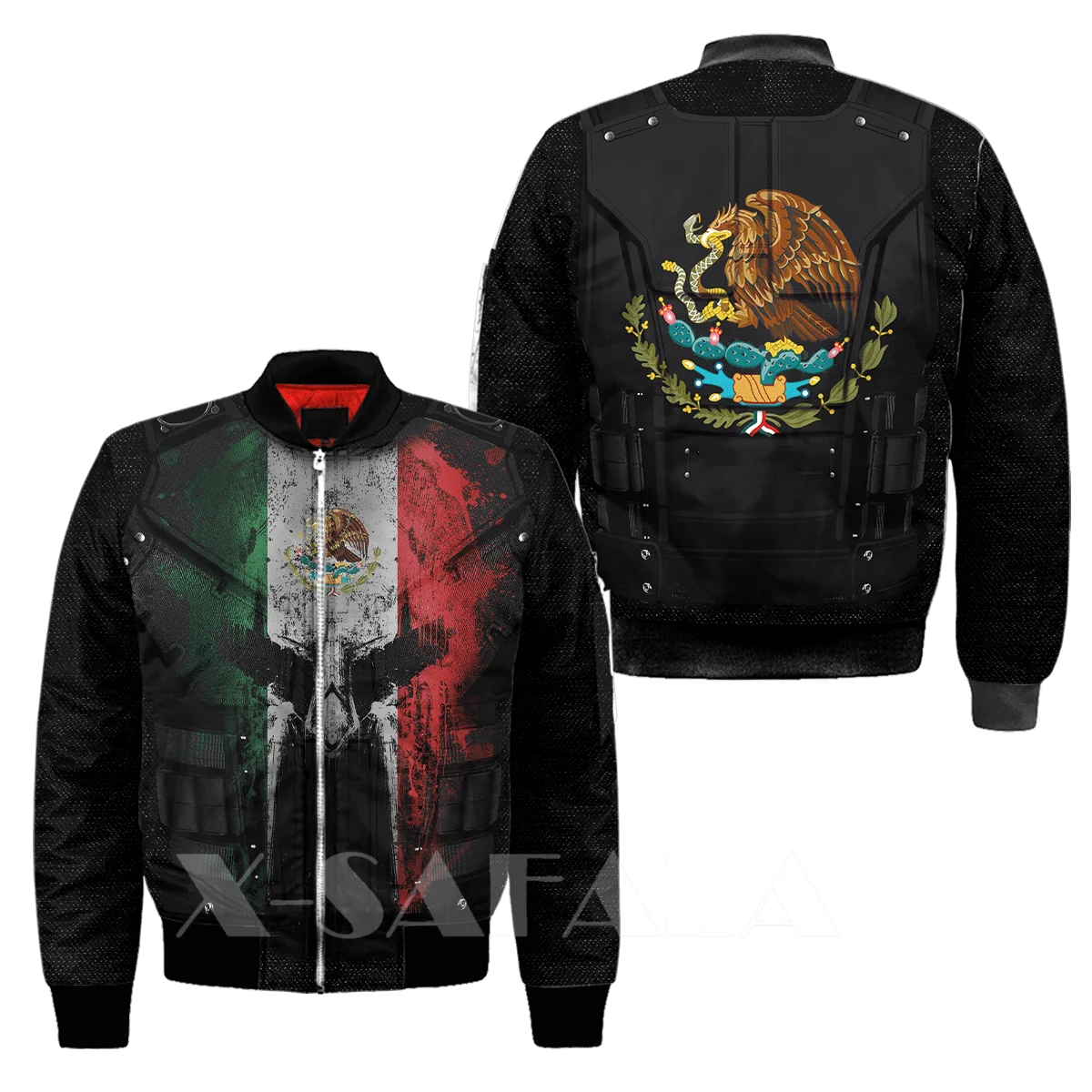 

Aztec Mexican Mens 3D Print Bomber Jackets Zipper Flight Jacket Casual Unisex Harajuku Women Streetwear Thick Coats-3